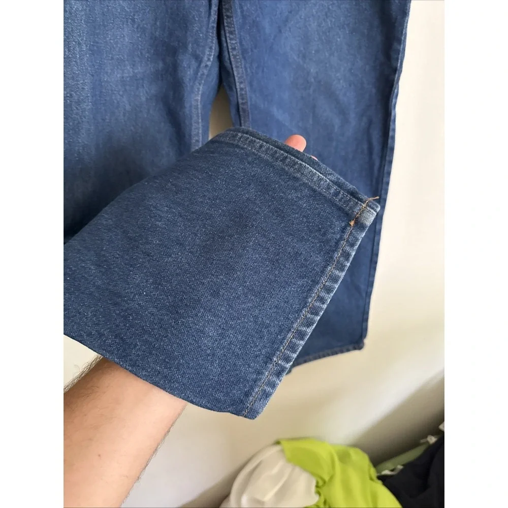 LL Bean Blue Jeans Mens 40x30 Blue Relaxed Fit Straight‎ Leg Durable Denim